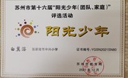 阳光少年 未来可期--苏州市“阳光少年”白翼溶事迹报道